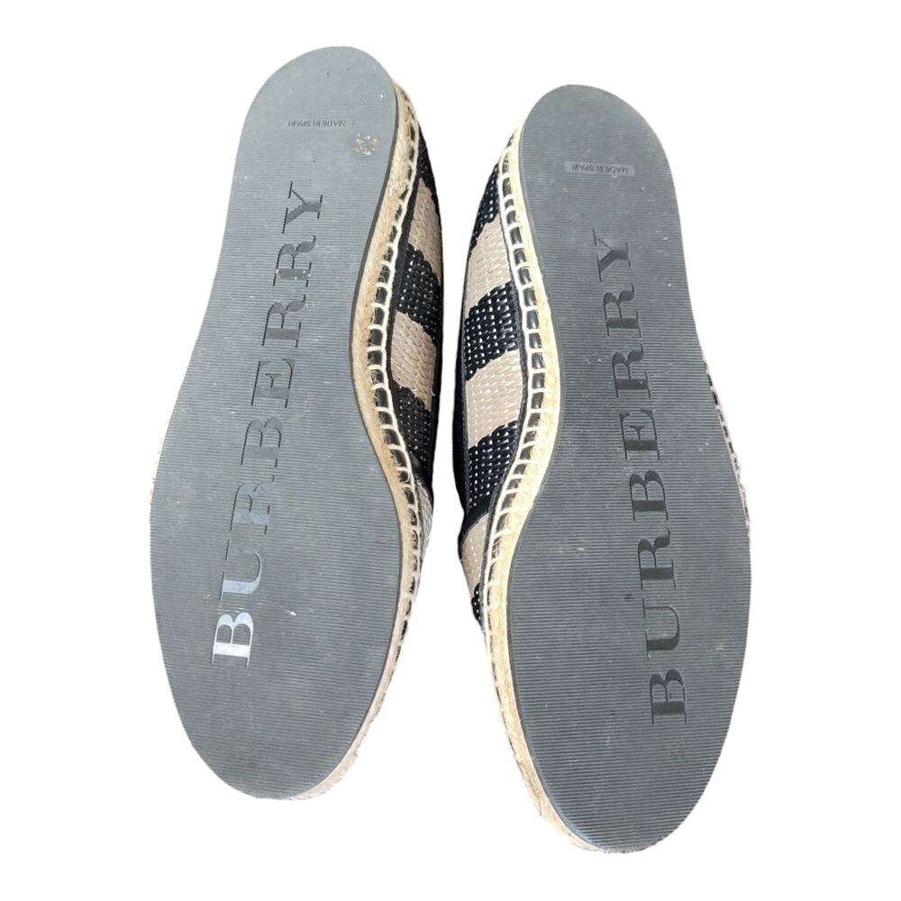 Burberry w/COA Hodgeson Women's Straw Stripped Espadrilles Slip On Flats - Picture 5 of 10
